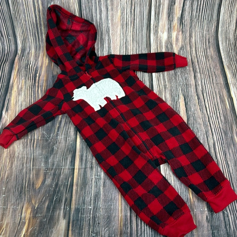 Carter Infant Plaid Flannel Onesie- 6 Months